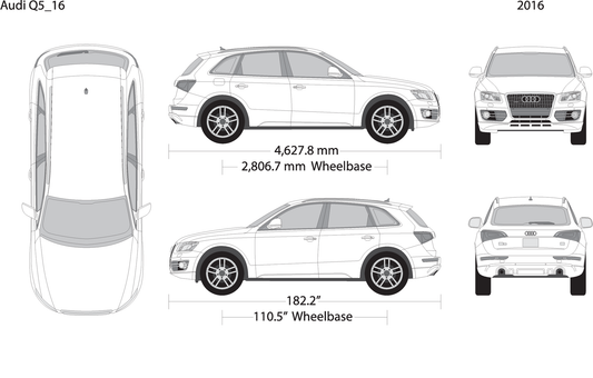 2016 Audi Q5 V16 Vehicle Wrap Template
