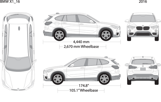 2016 Bmw X1 V16 Vehicle Wrap Template