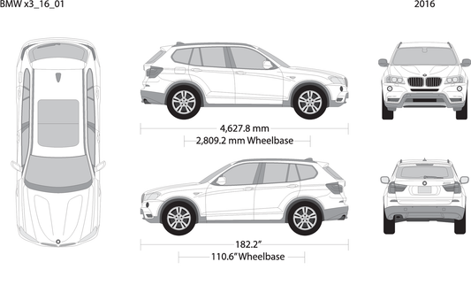 2016 Bmw X3 V16 Vehicle Wrap Template