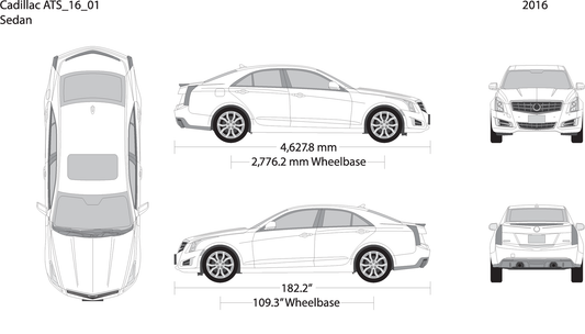 2016 Cadillac Ats V01 Vehicle Wrap Template