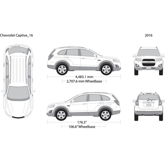 2016 Chevy Captiva V16 Vehicle Wrap Template