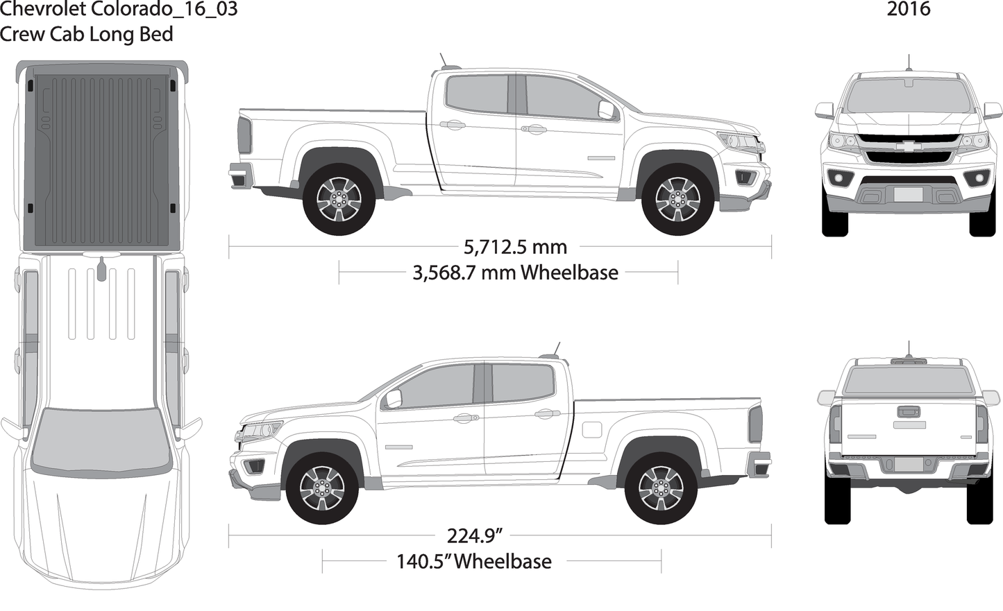 2016 Chevy Colorado V03 Vehicle Wrap Template