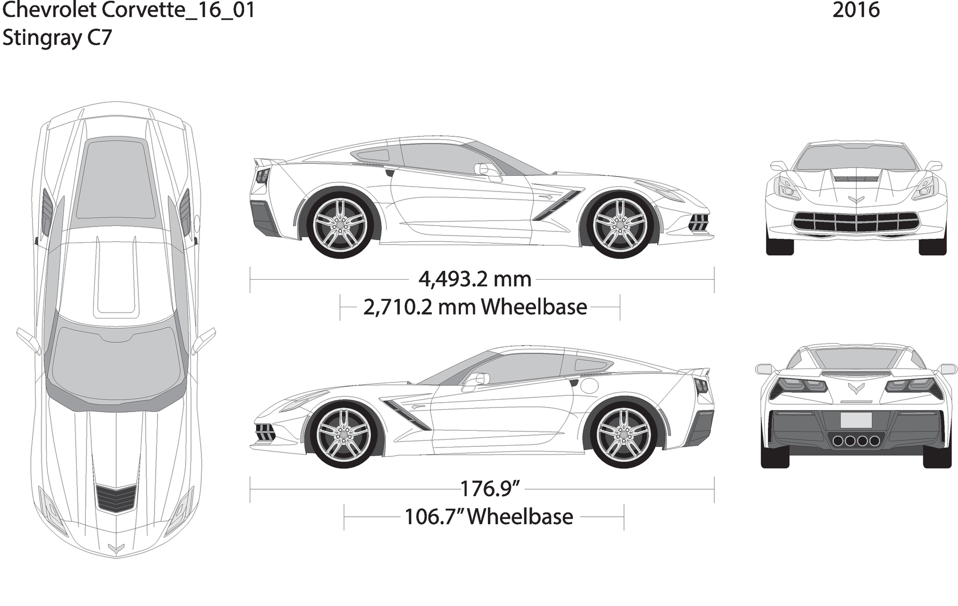 2016 Chevy Corvette V01 Vehicle Wrap Template