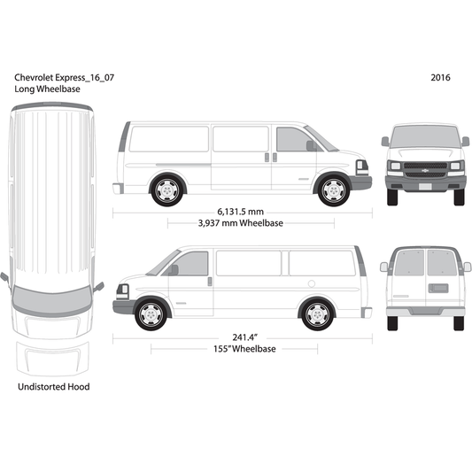 2016 Chevy Express V07 Vehicle Wrap Template