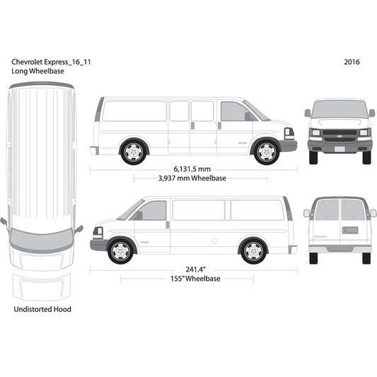 2016 Chevy Express V11 Vehicle Wrap Template