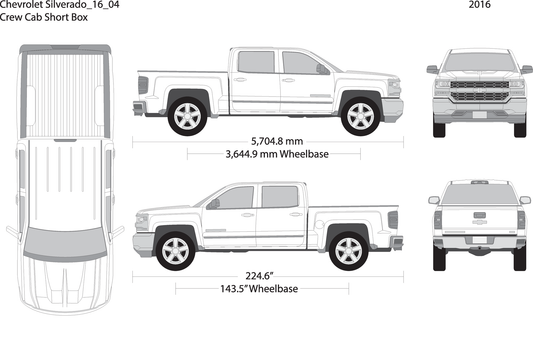 2016 Chevy Silverado 1500 V04 Vehicle Wrap Template