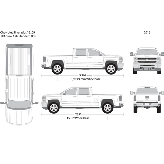 2016 Chevy Silverado 2500 3500 Hd V09 Vehicle Wrap Template