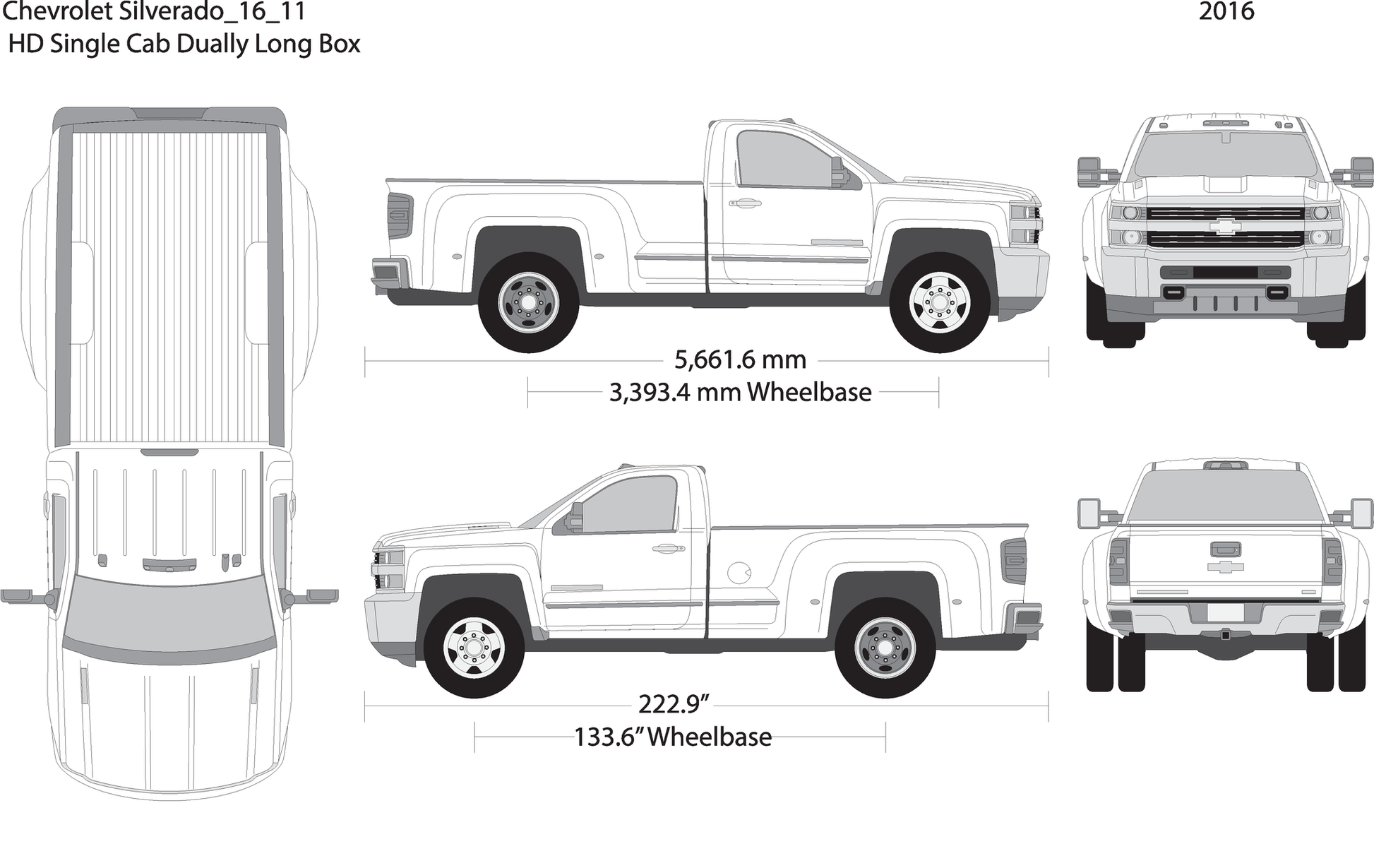 2016 Chevy Silverado 2500 3500 Hd V11 Vehicle Wrap Template