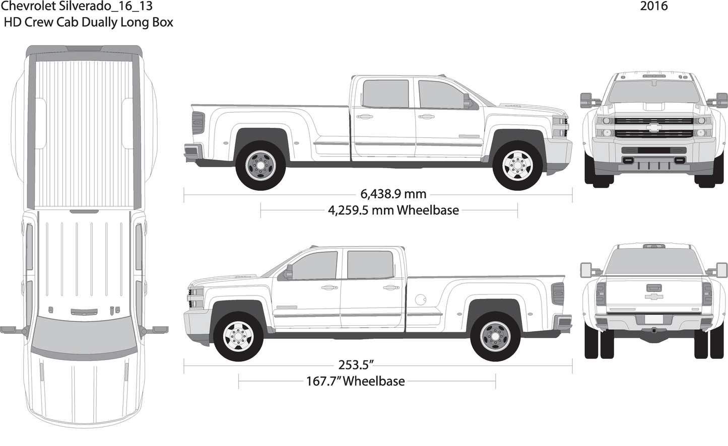 2016 Chevy Silverado 2500 3500 Hd V13 Vehicle Wrap Template