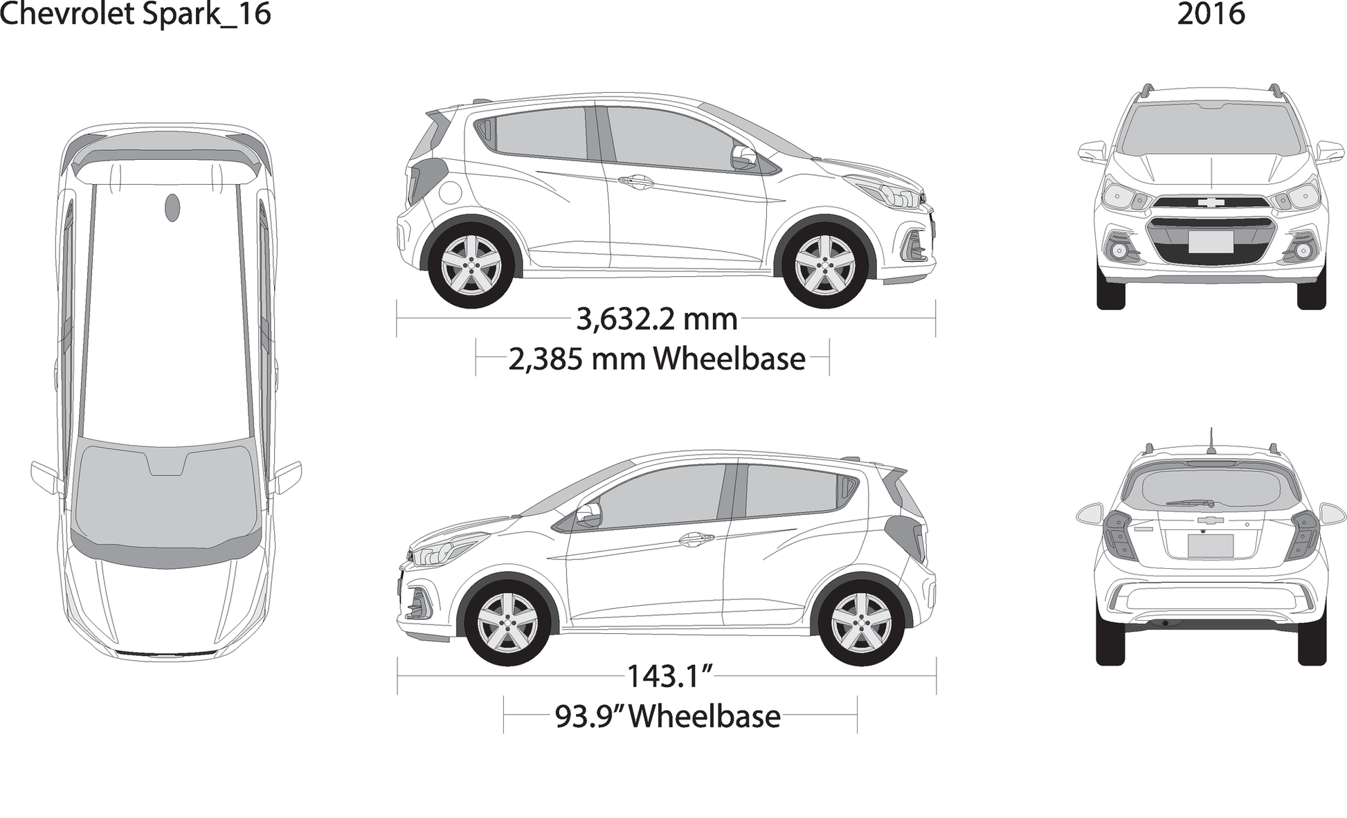 2016 Chevy Spark V16 Vehicle Wrap Template