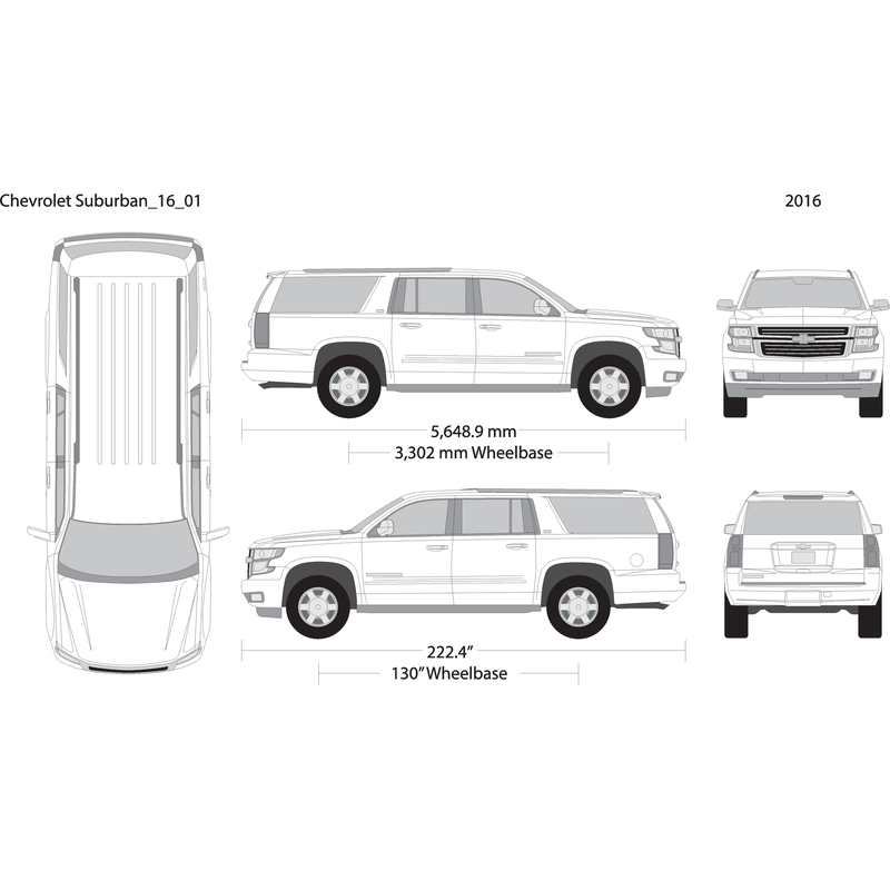 2016 Chevy Suburban V01 Vehicle Wrap Template