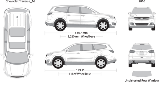 2016 Chevy Traverse V16 Vehicle Wrap Template
