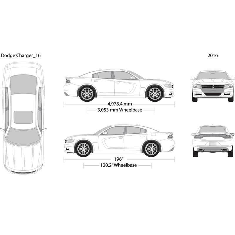 2016 Dodge Charger V16 Vehicle Wrap Template