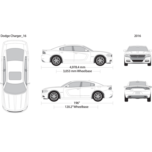2016 Dodge Charger V16 Vehicle Wrap Template