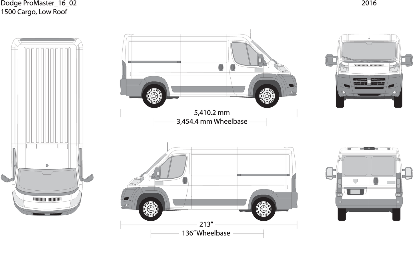 2016 Dodge Promaster V02 Vehicle Wrap Template