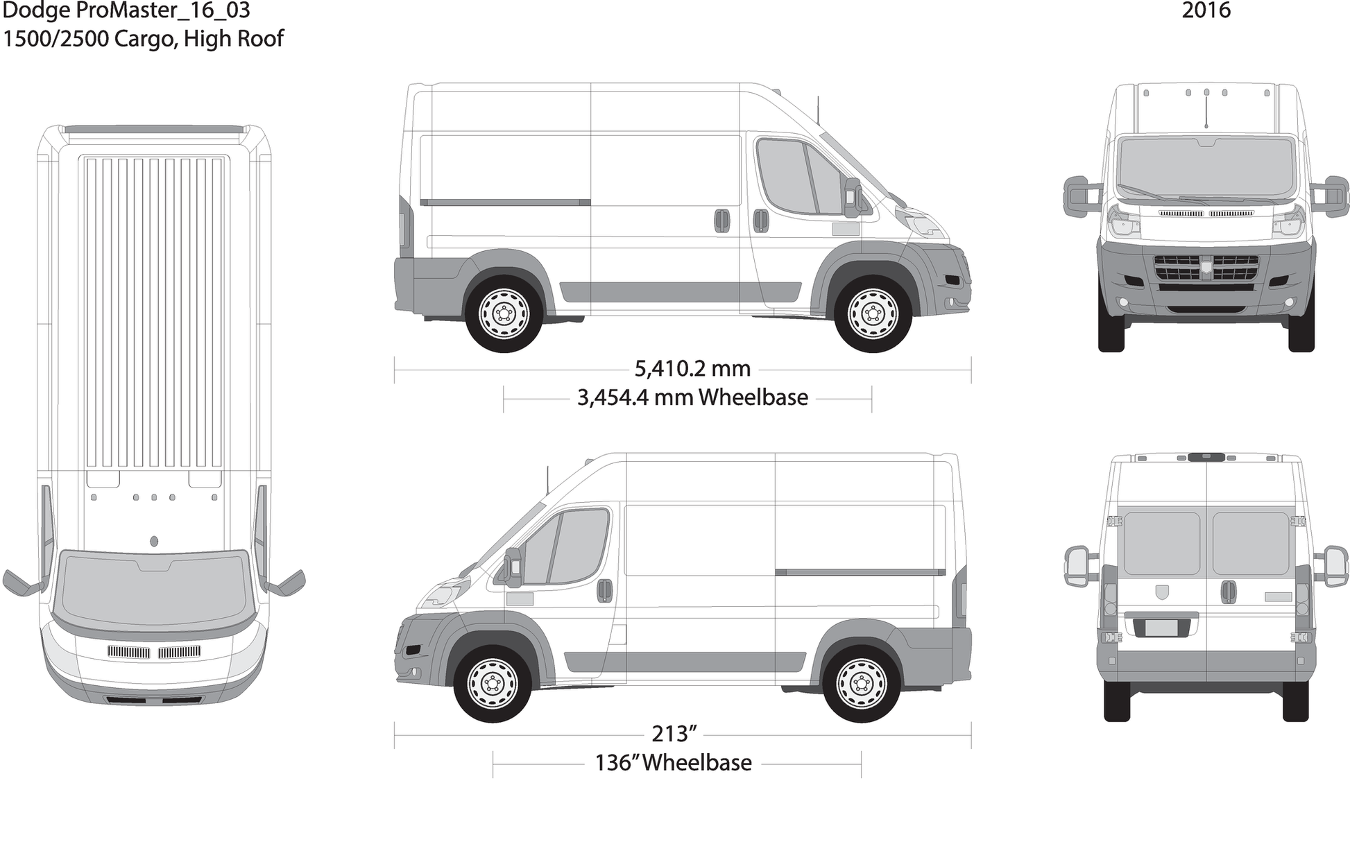 2016 Dodge Promaster V03 Vehicle Wrap Template
