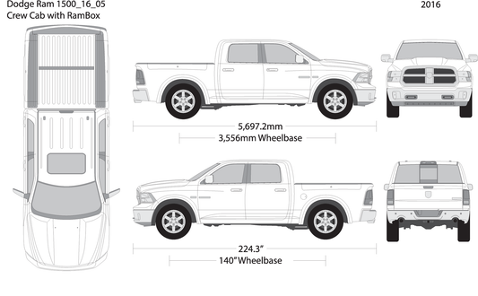 2016 Dodge Ram 1500 V05 Vehicle Wrap Template