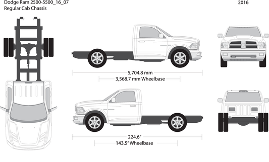 2016 Dodge Ram 2500 3500 V07 Vehicle Wrap Template