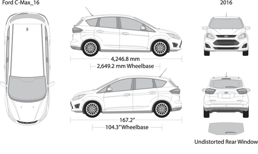 2016 Ford C Max V01 Vehicle Wrap Template