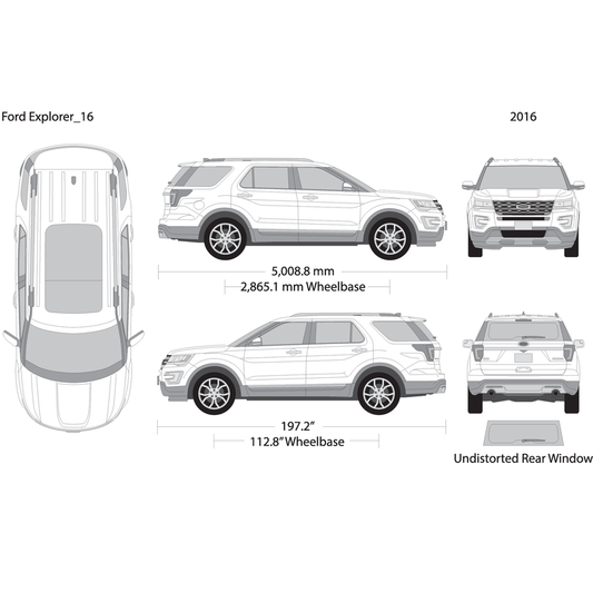 2016 Ford Explorer V16 Vehicle Wrap Template