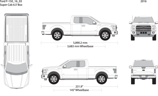 2016 Ford F 150 V03 Vehicle Wrap Template