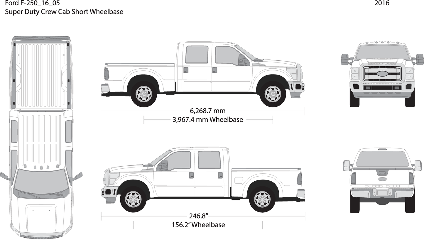 2016 Ford F 250 V05 Vehicle Wrap Template