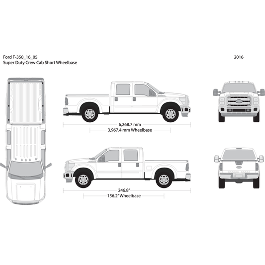 2016 Ford F 350 V05 Vehicle Wrap Template