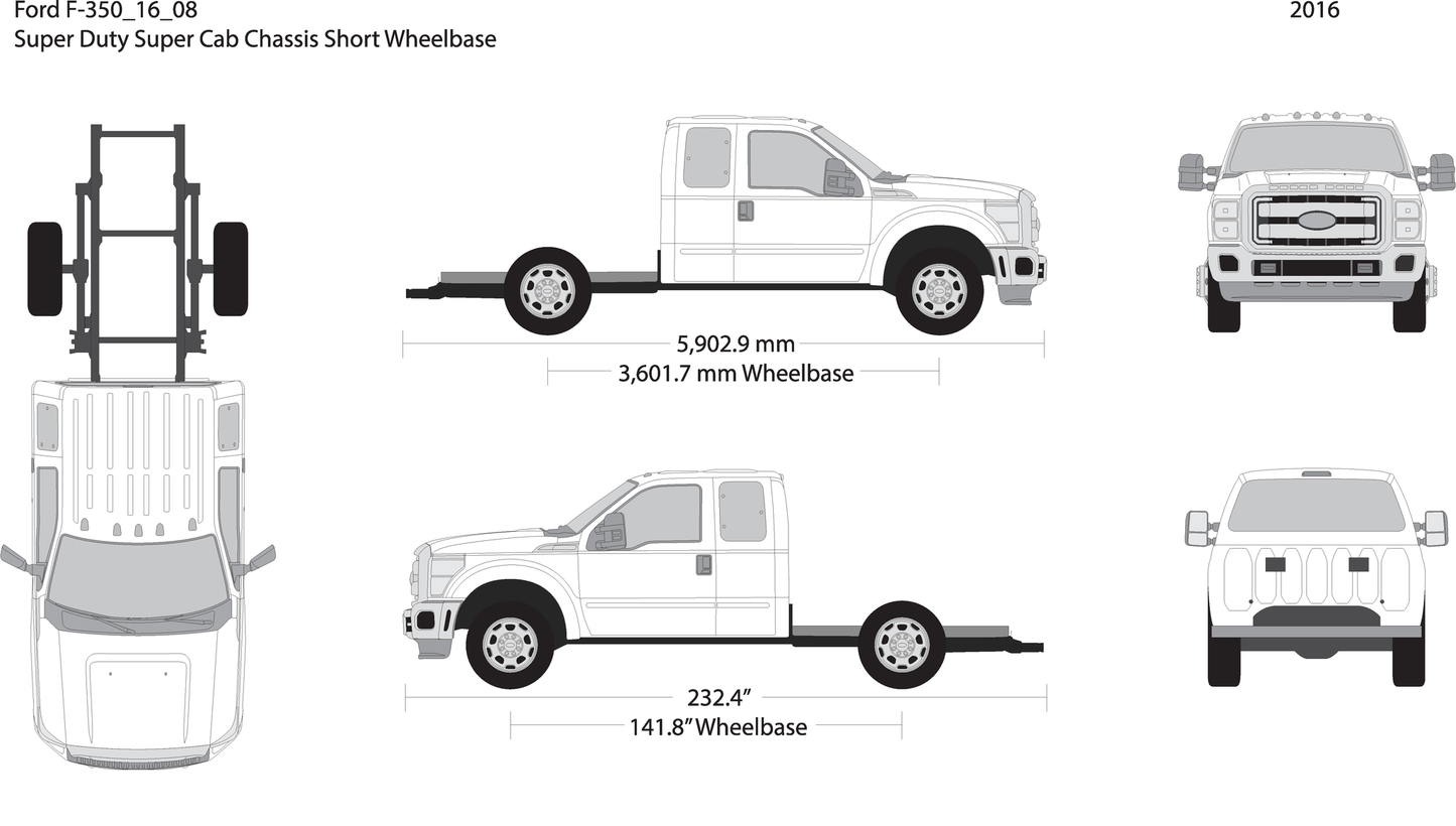 2016 Ford F 350 V08 Vehicle Wrap Template
