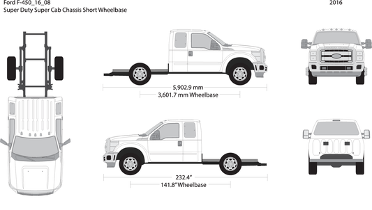 2016 Ford F 450 V08 Vehicle Wrap Template