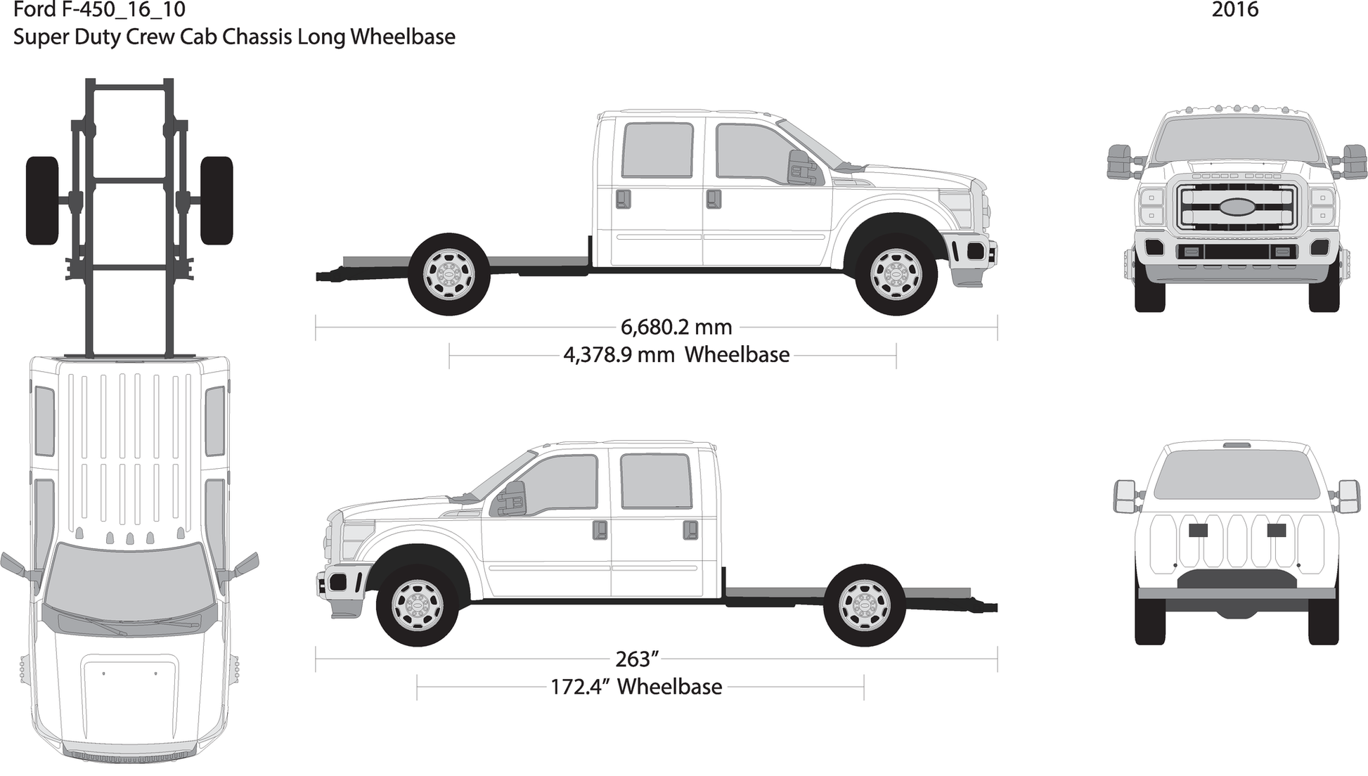 2016 Ford F 450 V10 Vehicle Wrap Template