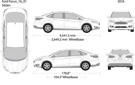 2016 Ford Focus V01 Vehicle Wrap Template