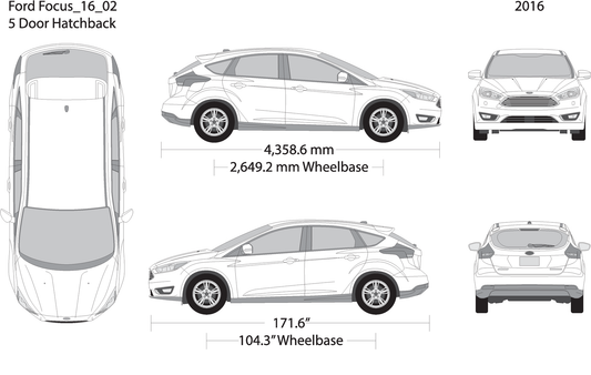 2016 Ford Focus V02 Vehicle Wrap Template