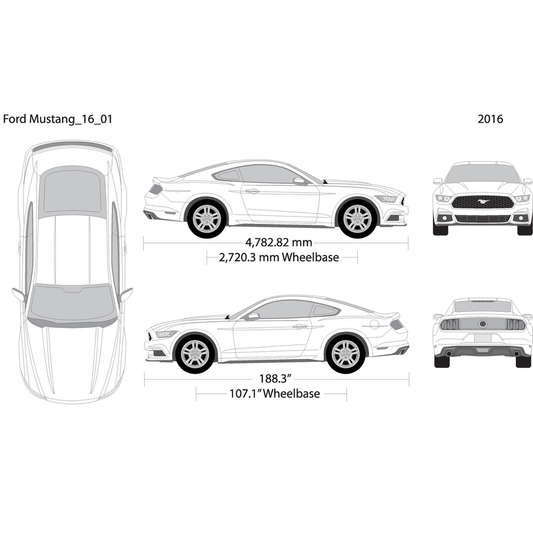 2016 Ford Mustang V01 Vehicle Wrap Template