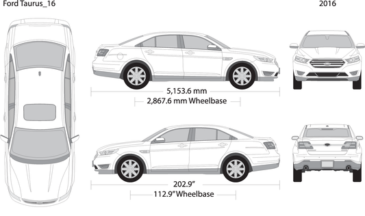 2016 Ford Taurus V16 Vehicle Wrap Template