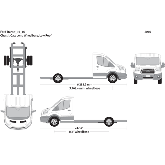 2016 Ford Transit Chassis V16 Vehicle Wrap Template