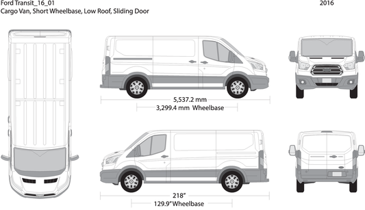 2016 Ford Transit Sliding Door V01 Vehicle Wrap Template