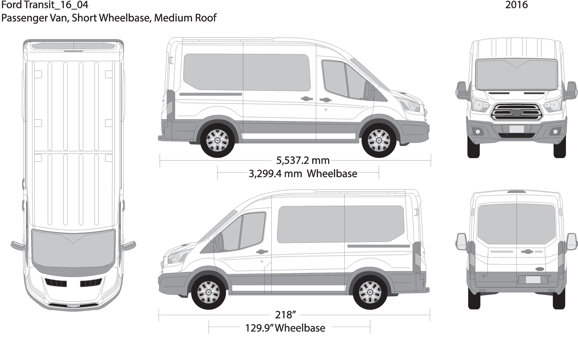 2016 Ford Transit Sliding Door V04 Vehicle Wrap Template