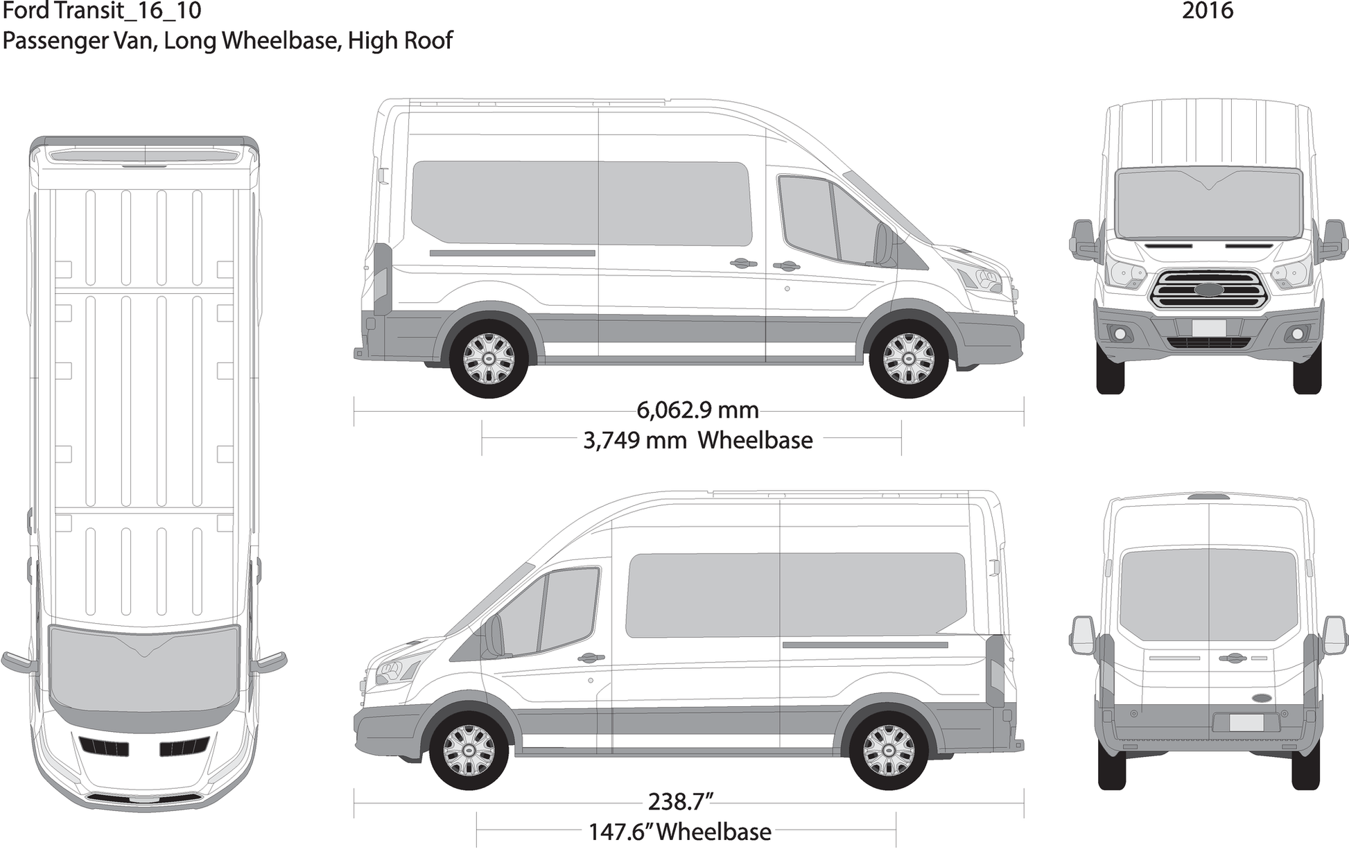 2016 Ford Transit Sliding Door V10 Vehicle Wrap Template