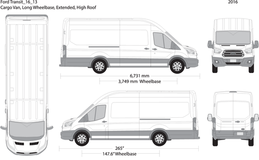 2016 Ford Transit Sliding Door V13 Vehicle Wrap Template