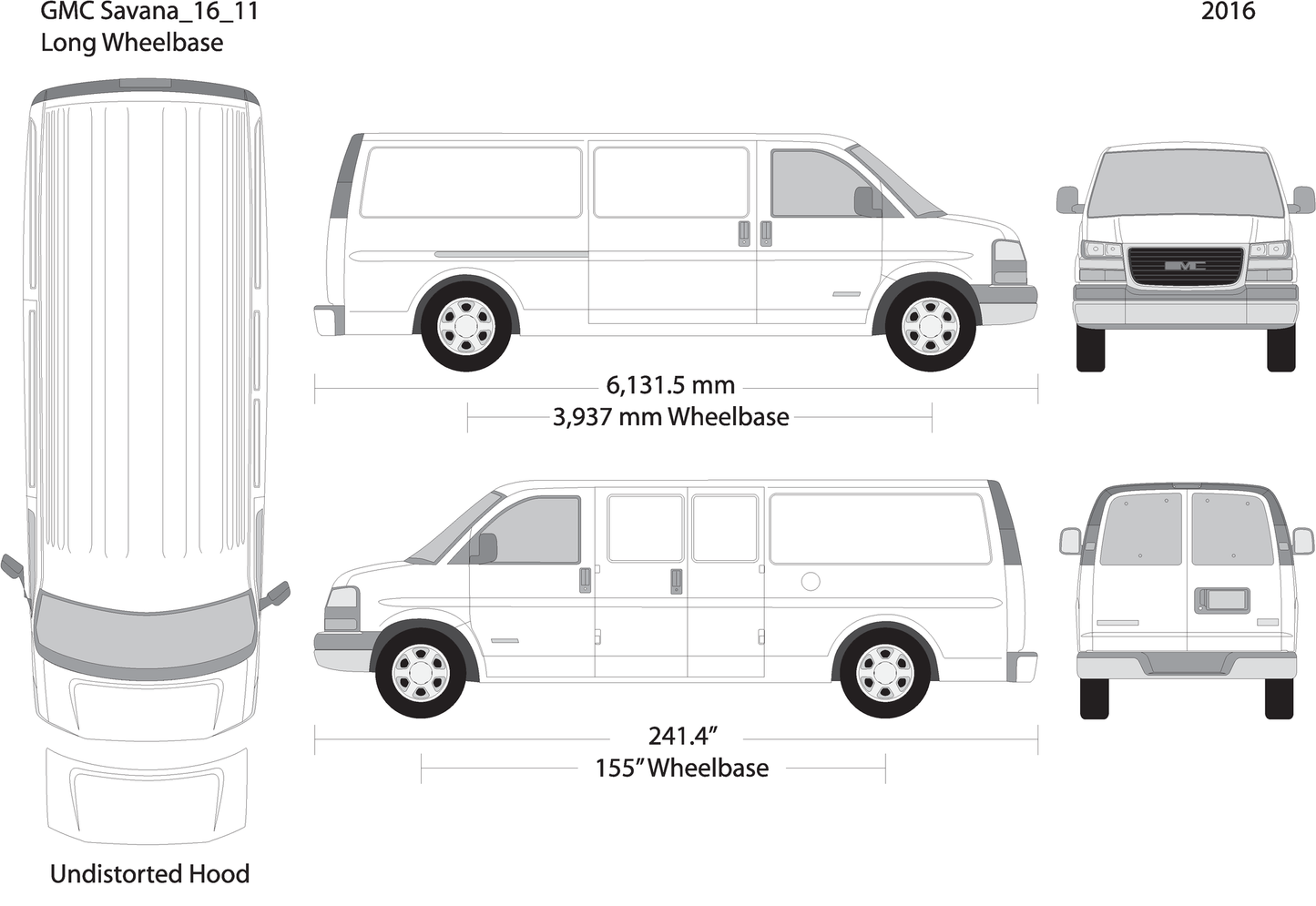 2016 Gmc Savana V11 Vehicle Wrap Template