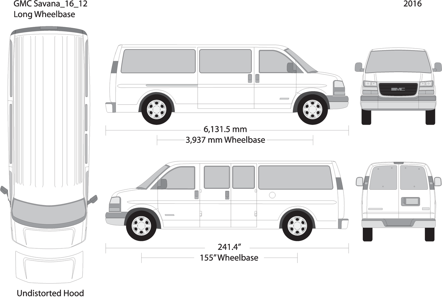 2016 Gmc Savana V12 Vehicle Wrap Template