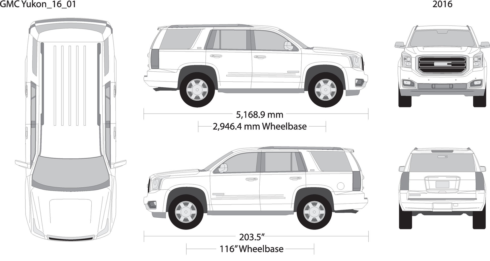 2016 Gmc Yukon V01 Vehicle Wrap Template
