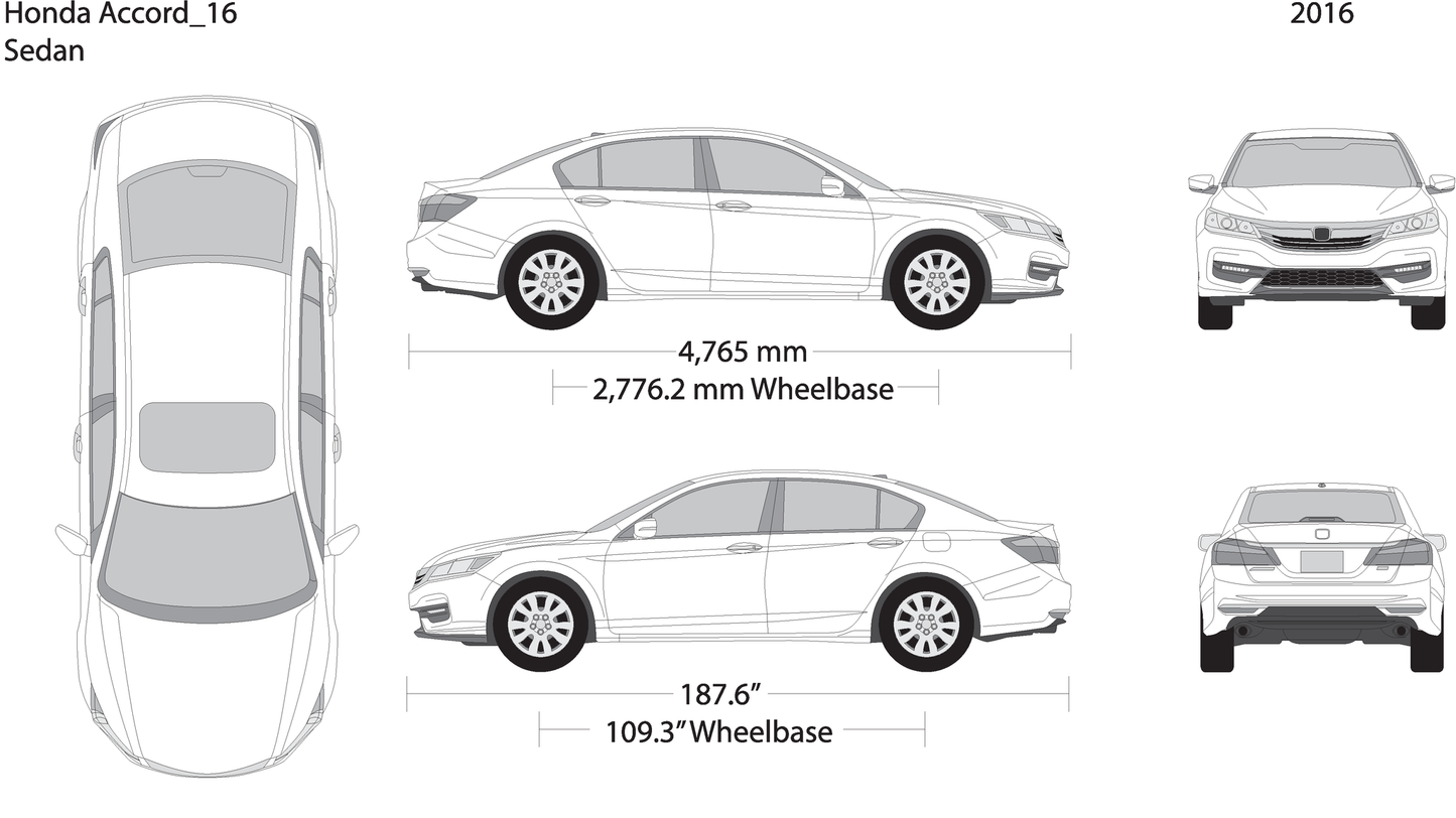 2016 Honda Accord Sedan V01 Vehicle Wrap Template