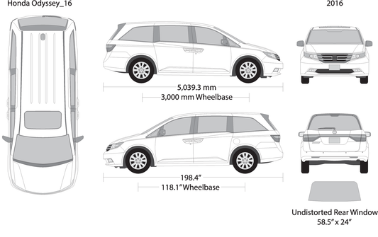 2016 Honda Odyssey V16 Vehicle Wrap Template