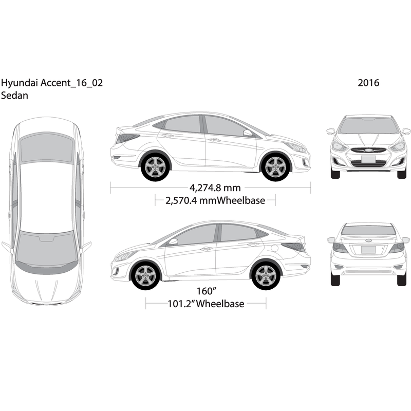 2016 Hyundai Accent Sedan V02 Vehicle Wrap Template