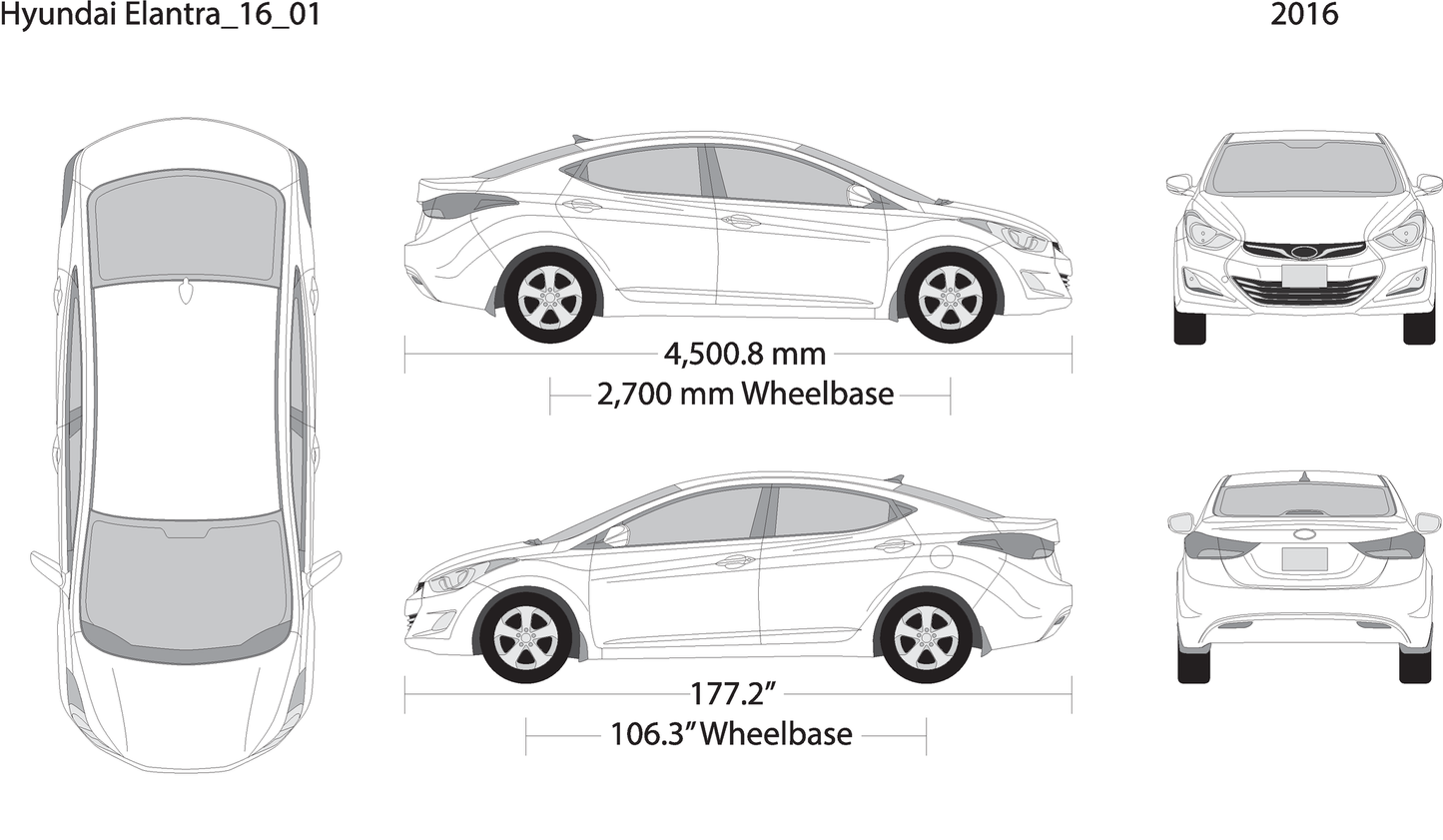 2016 Hyundai Elantra V01 Vehicle Wrap Template