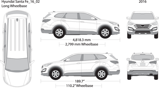 2016 Hyundai Santa Fe V02 Vehicle Wrap Template