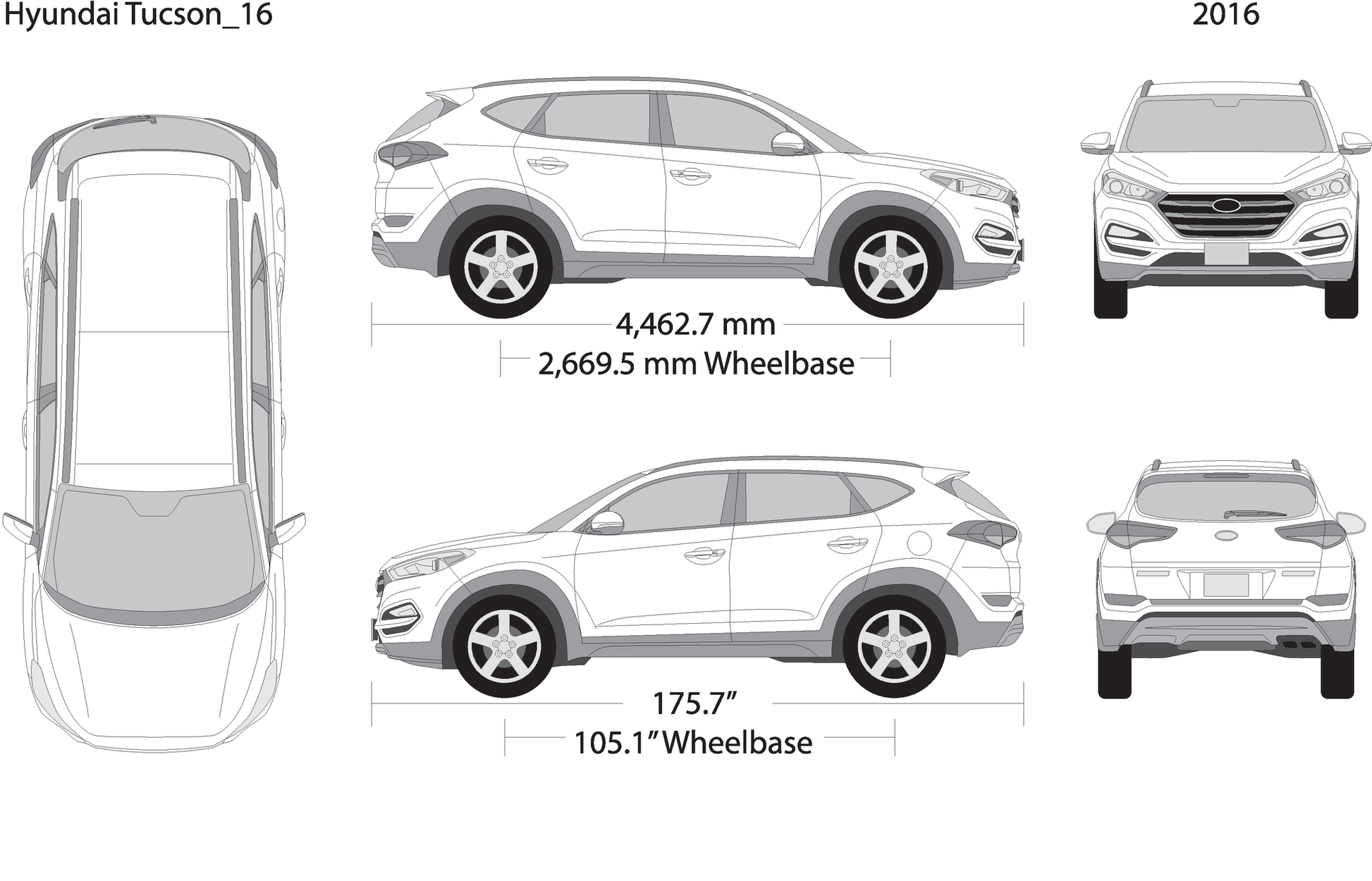 2016 Hyundai Tucson V16 Vehicle Wrap Template