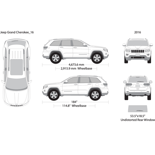2016 Jeep Grand Cherokee V16 Vehicle Wrap Template