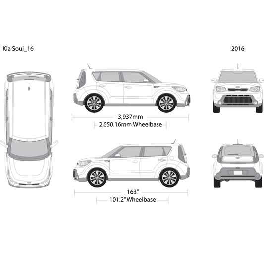 2016 Kia Soul V16 Vehicle Wrap Template